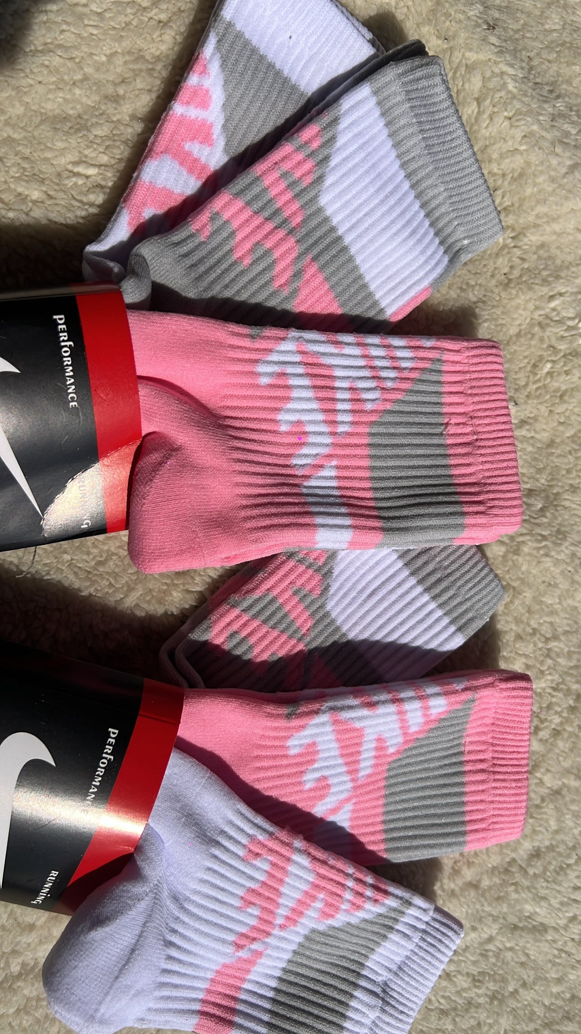 3 pares de calcetines Nike Rosa/Gris 🩷🩶