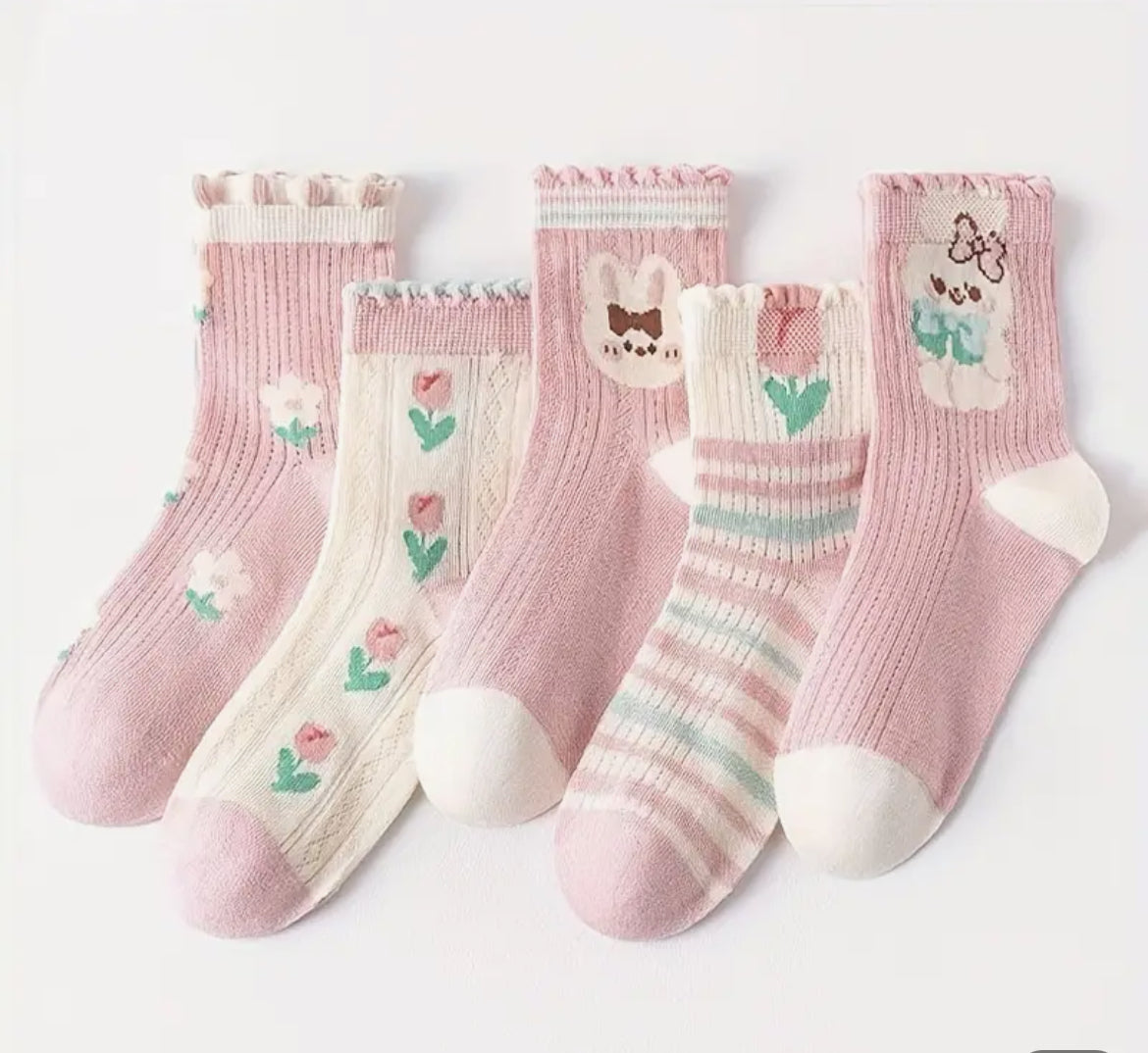 5 pares de tines pink