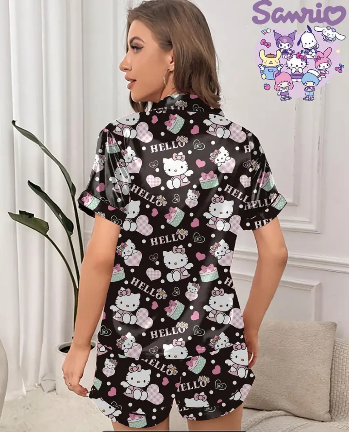 Pijama Satin black