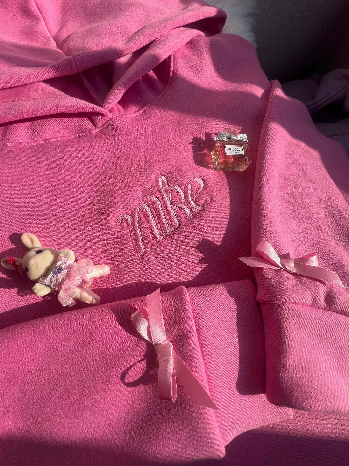 Hoddie moños rosa