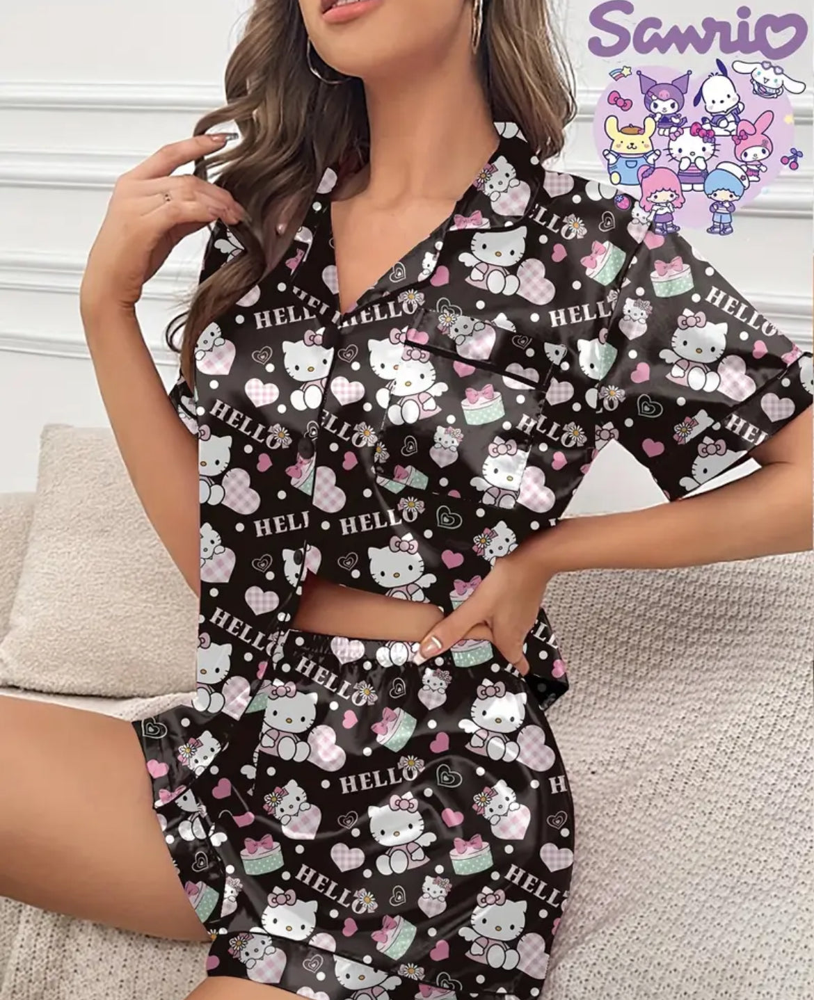 Pijama Satin black