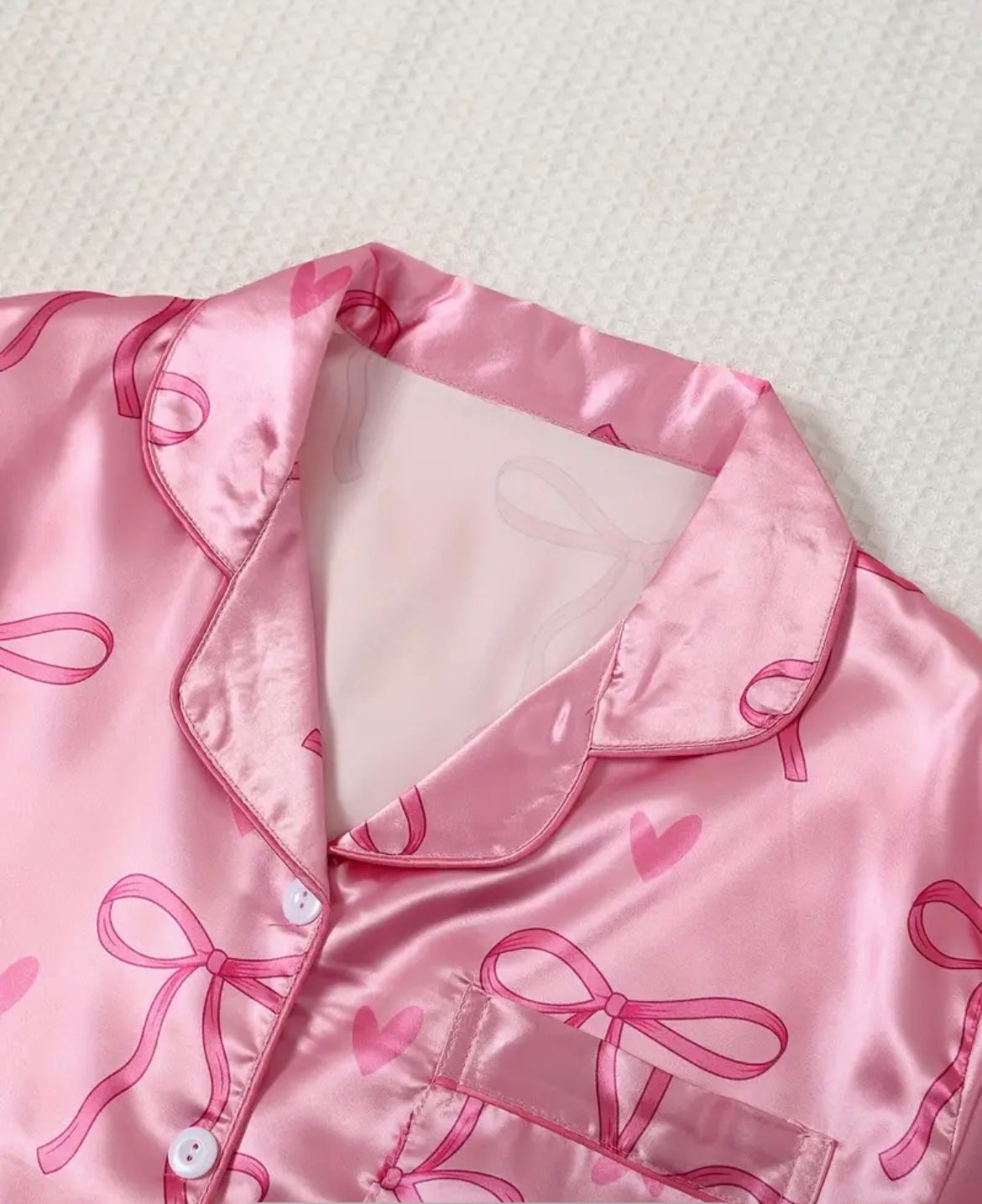 Pijama completa satin moños
