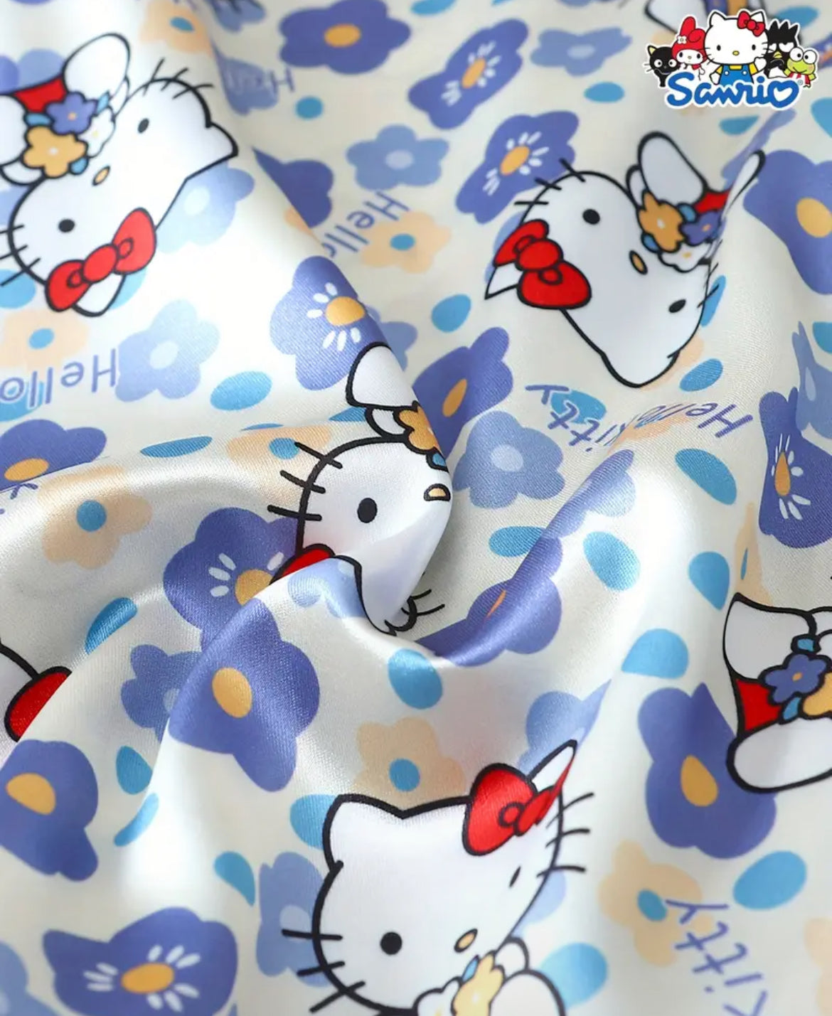 Pijama flores azul