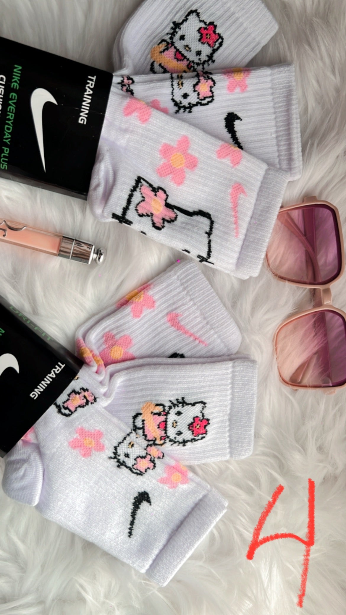 3 pares de calcetines kitty