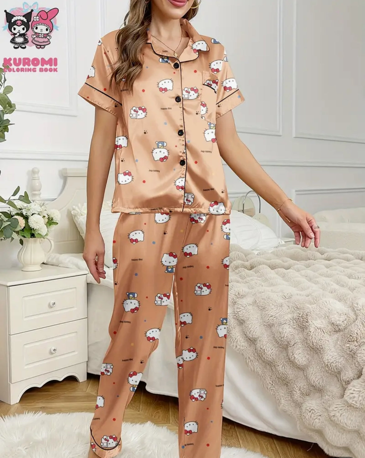 Pijama con pantalón largo kiut dorado