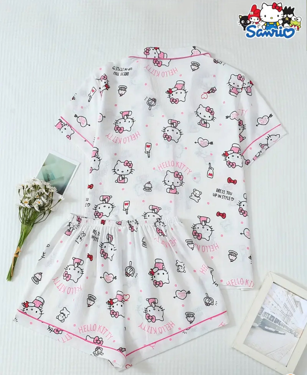 Pijama Kitty blanca