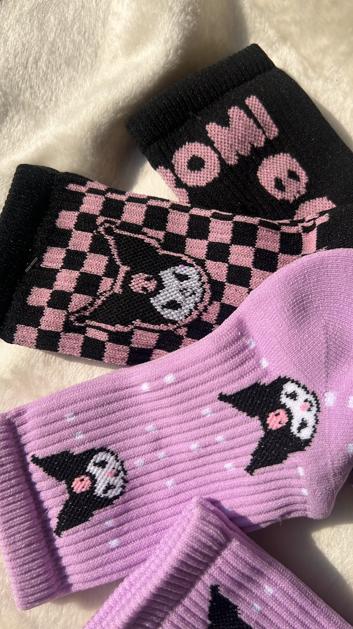 3 pares de calcetines Kuromi 💜🖤