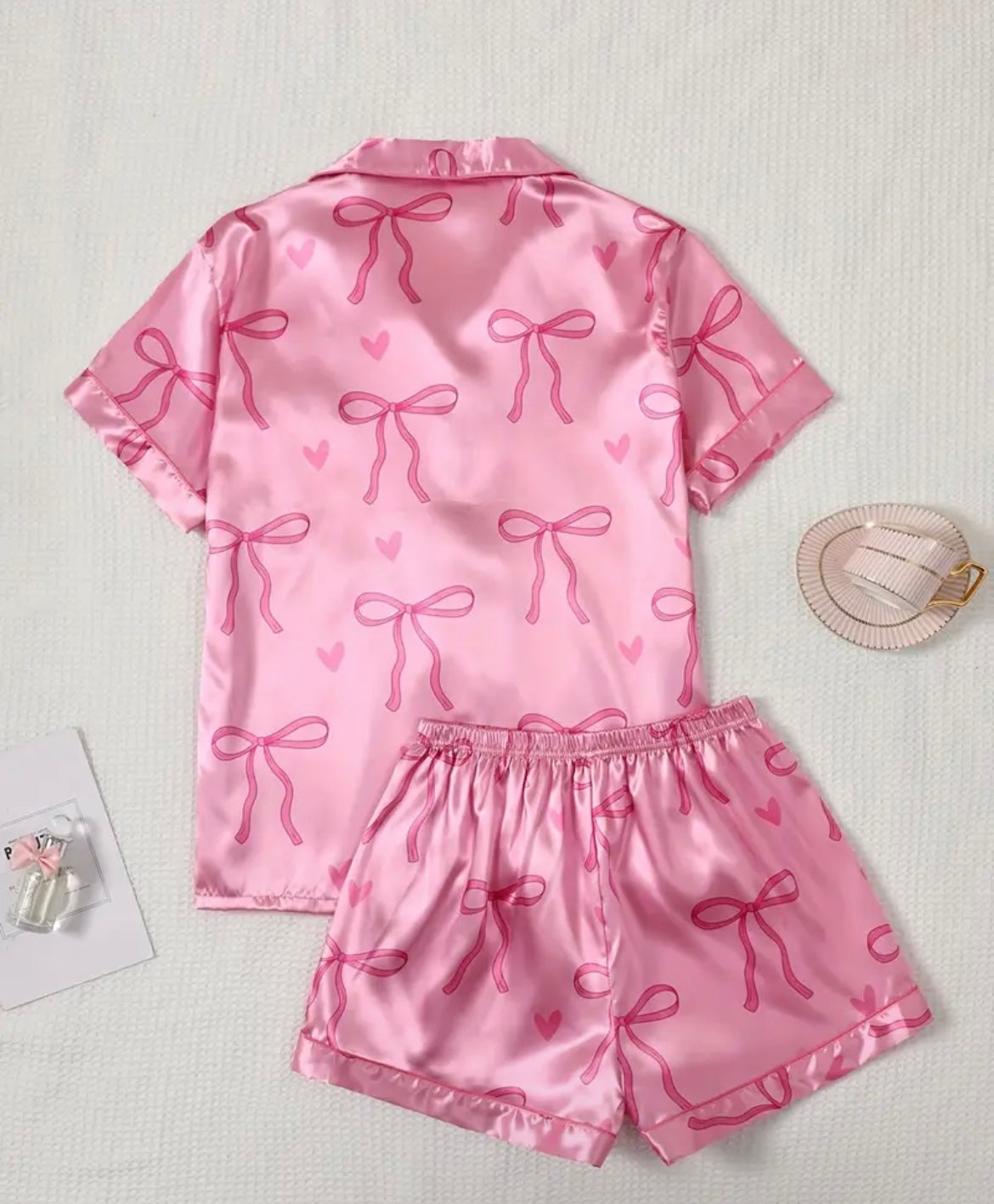 Pijama completa satin moños
