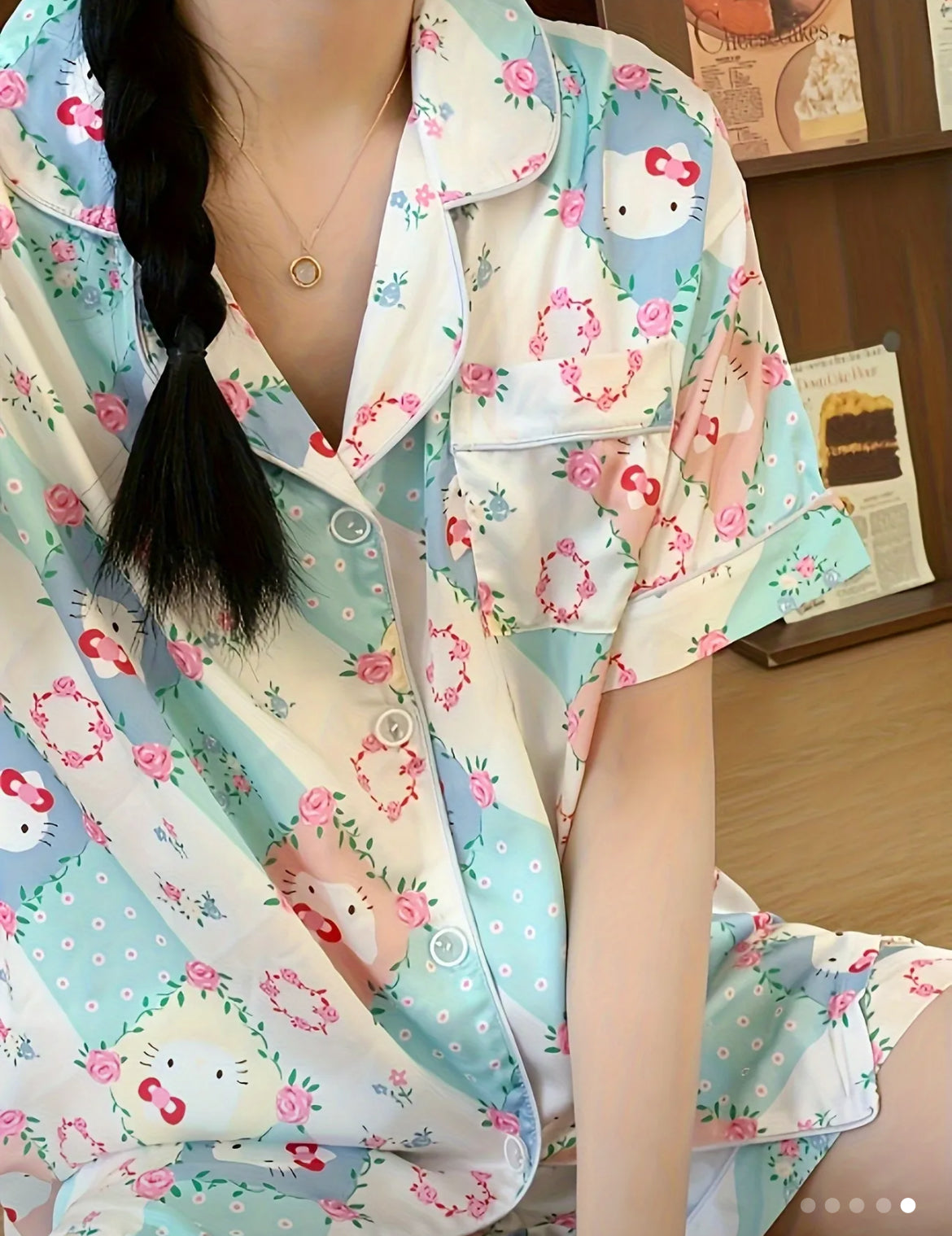 Pijama Manga corta y short kitty
