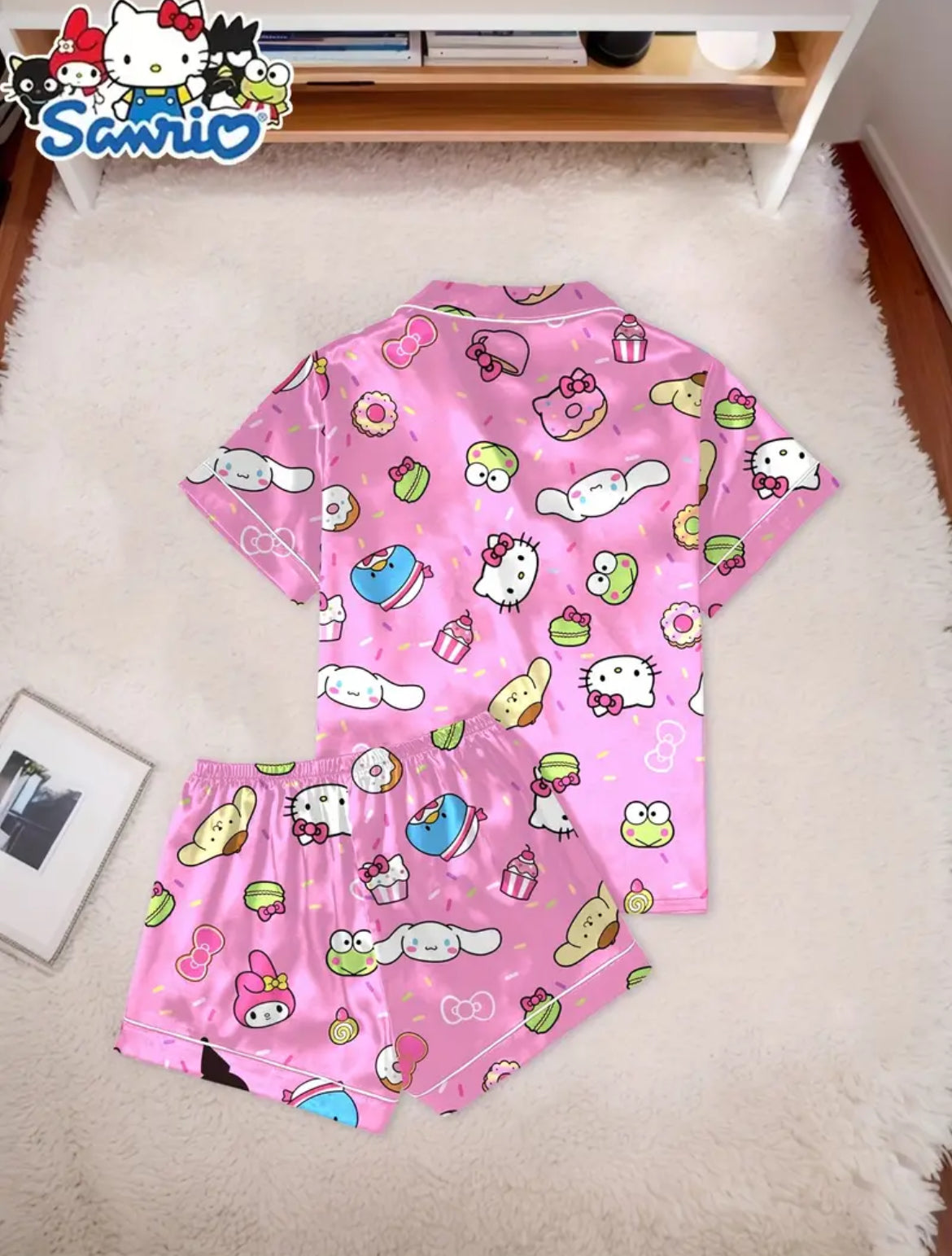 Pijama Satin Rosa Kitty