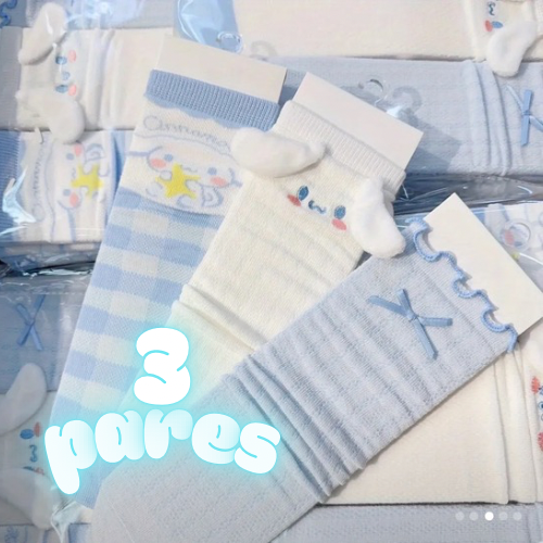 3 pares de tines azul