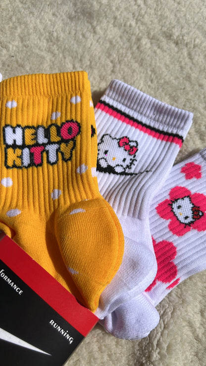 3 pares de calcetines Nike Kitty amarillo 🌼