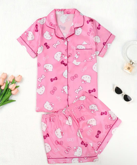 Pijama completa satin kitty sin talla