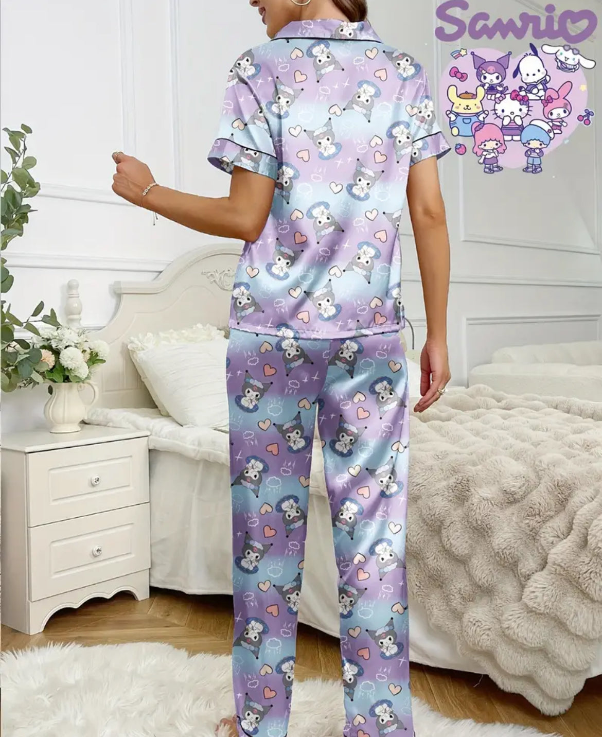 Pijama con pantalón largo lila