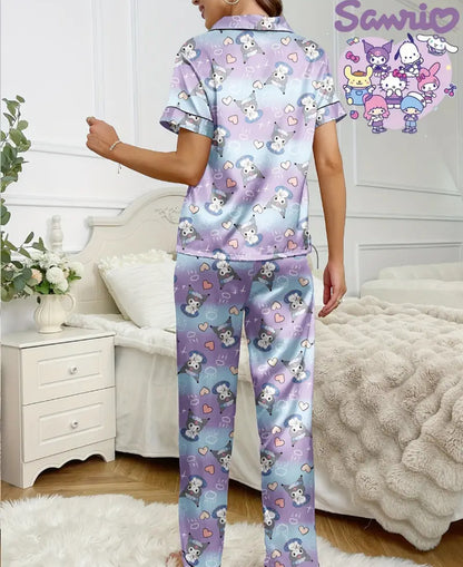Pijama con pantalón largo lila