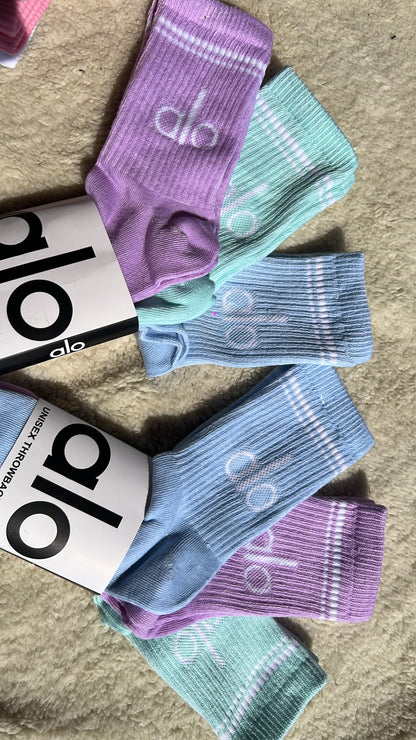 3 pares de calcetines Alo Lila/verde/azul 💜💚🩵