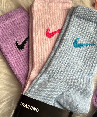 3 pares de calcetines Lila/rosa/azul