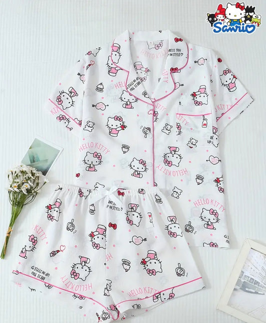 Pijama Kitty blanca