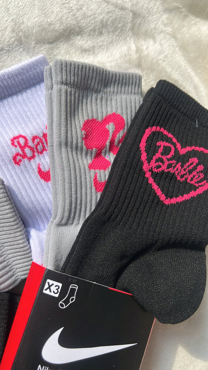 3 pares de calcetines Nike Barbie 💖