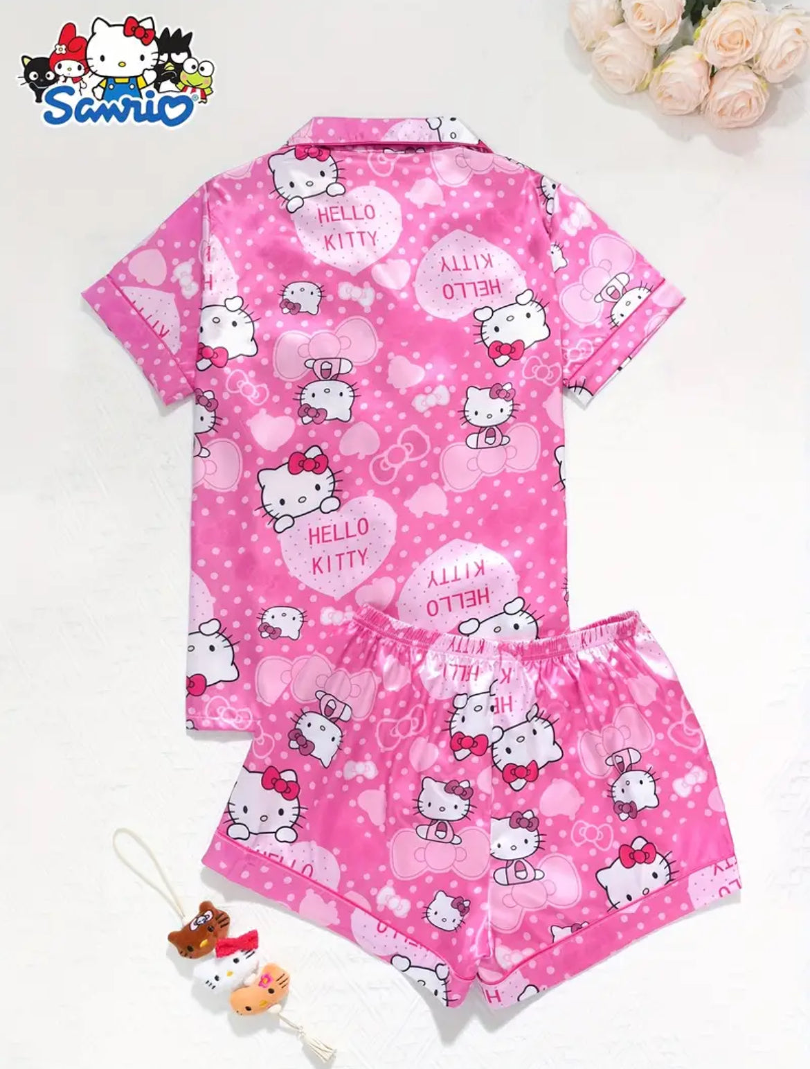 Pijama Satin Rosaa Kitty