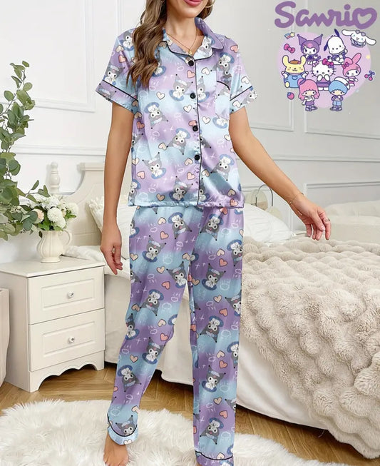 Pijama con pantalón largo lila