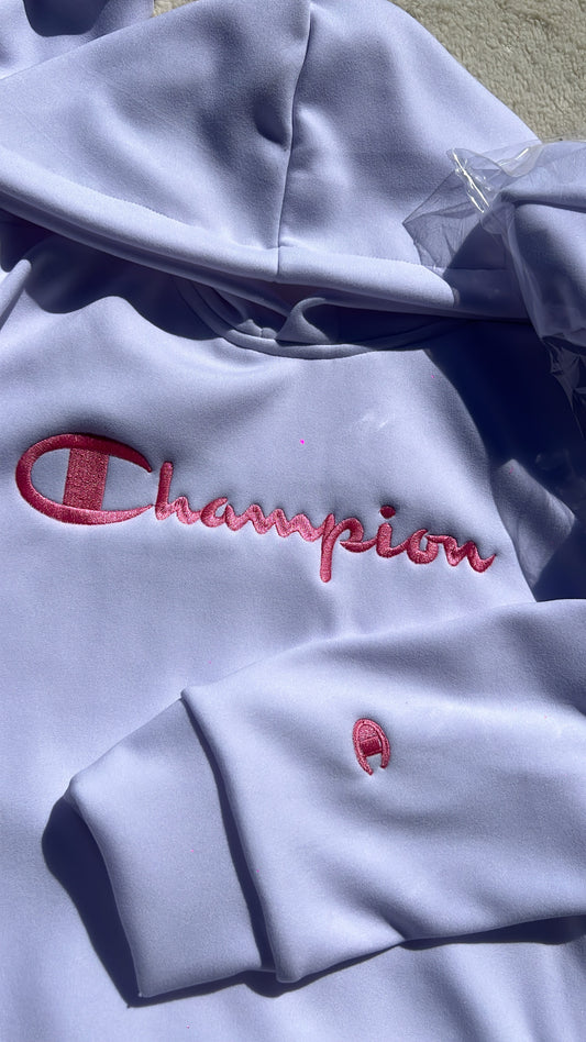 Sudadera Champion Blanca con Rosa  🩷🤍🩷