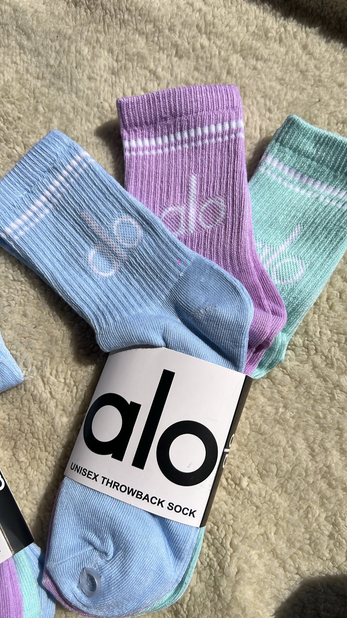 3 pares de calcetines Alo Lila/verde/azul 💜💚🩵