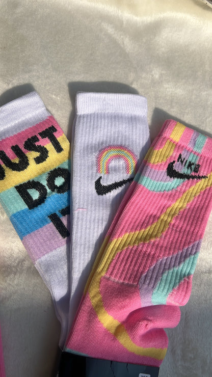 3 pares de calcetines largos  Arcoíris 🌈💖