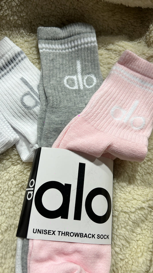 3 pares de calcetines Alo gris y Pink ✨