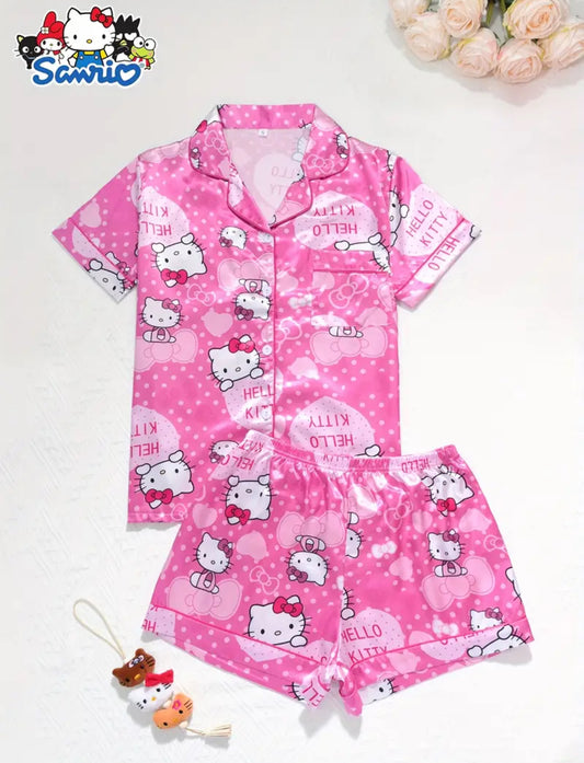 Pijama Satin Rosaa Kitty