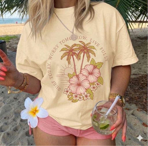 Playera Summer Beige UNITALLA🌴🥥🌊🏖️☀️