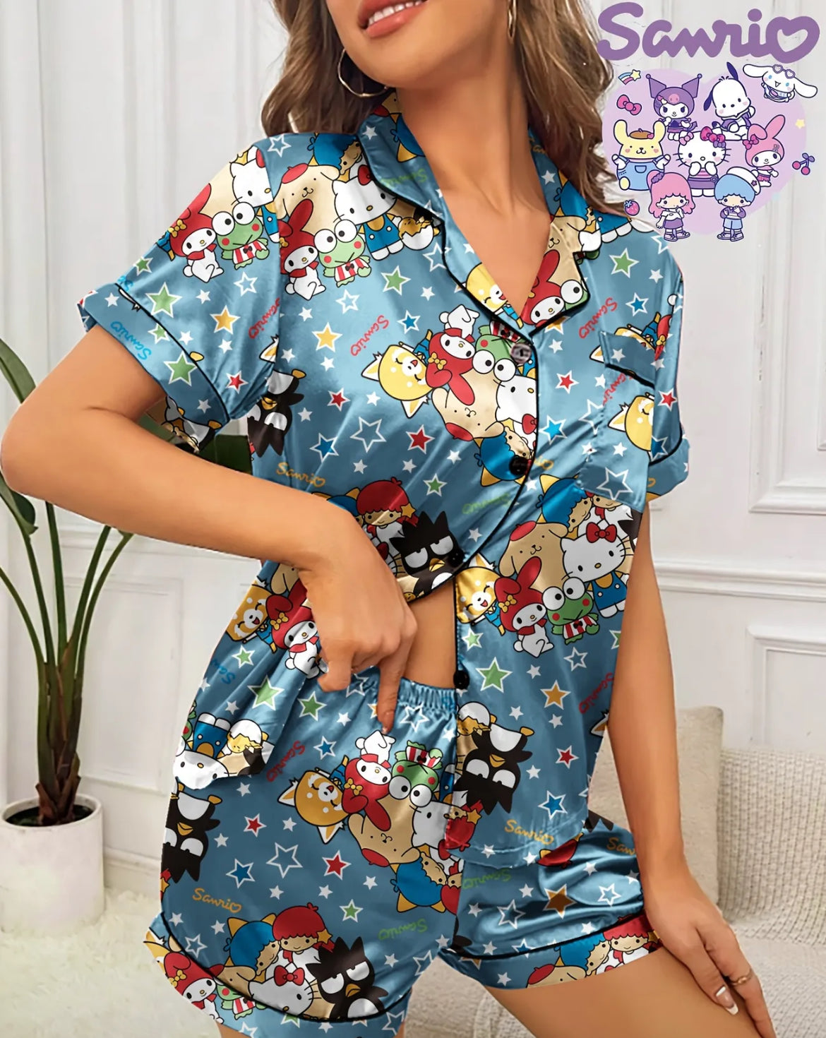 Pijama satin personajes
