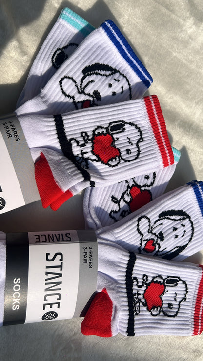3 pares de calcetines Snoppy Love 💙❤️