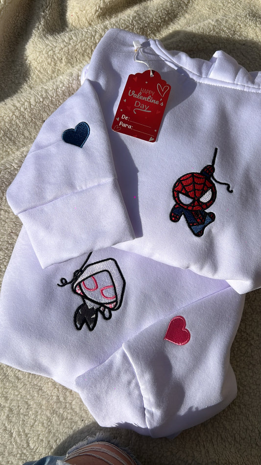 Sudadera Dúo Spider chibi Bordada