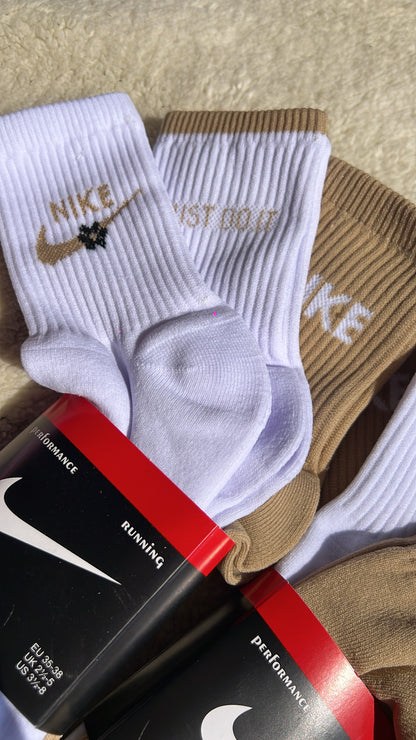 3 pares de calcetines Nike Beige 🤎