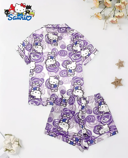 Pijama Satinada Morada son dos y una no tiene talla