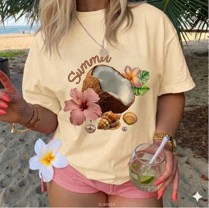 Playera Summer Beige UNITALLA🌴🥥🌊🏖️☀️