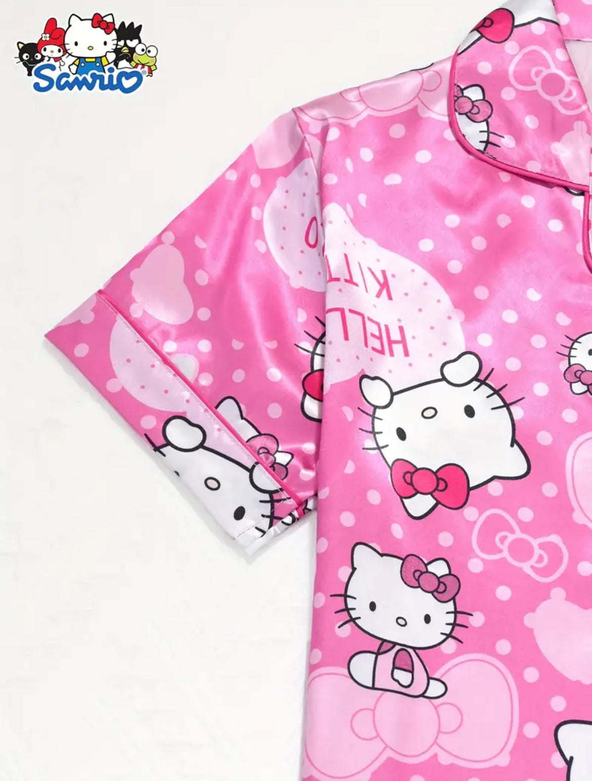 Pijama Satin Rosaa Kitty