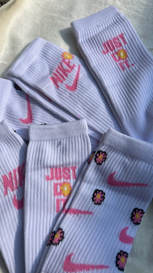 3 pares de calcetines Nike Flores 🌺 💖