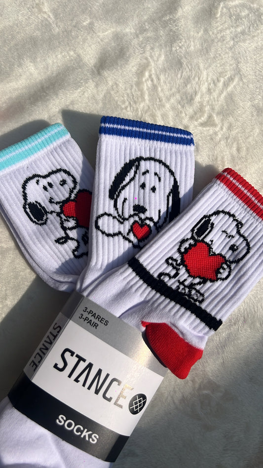 3 pares de calcetines Snoppy Love 💙❤️