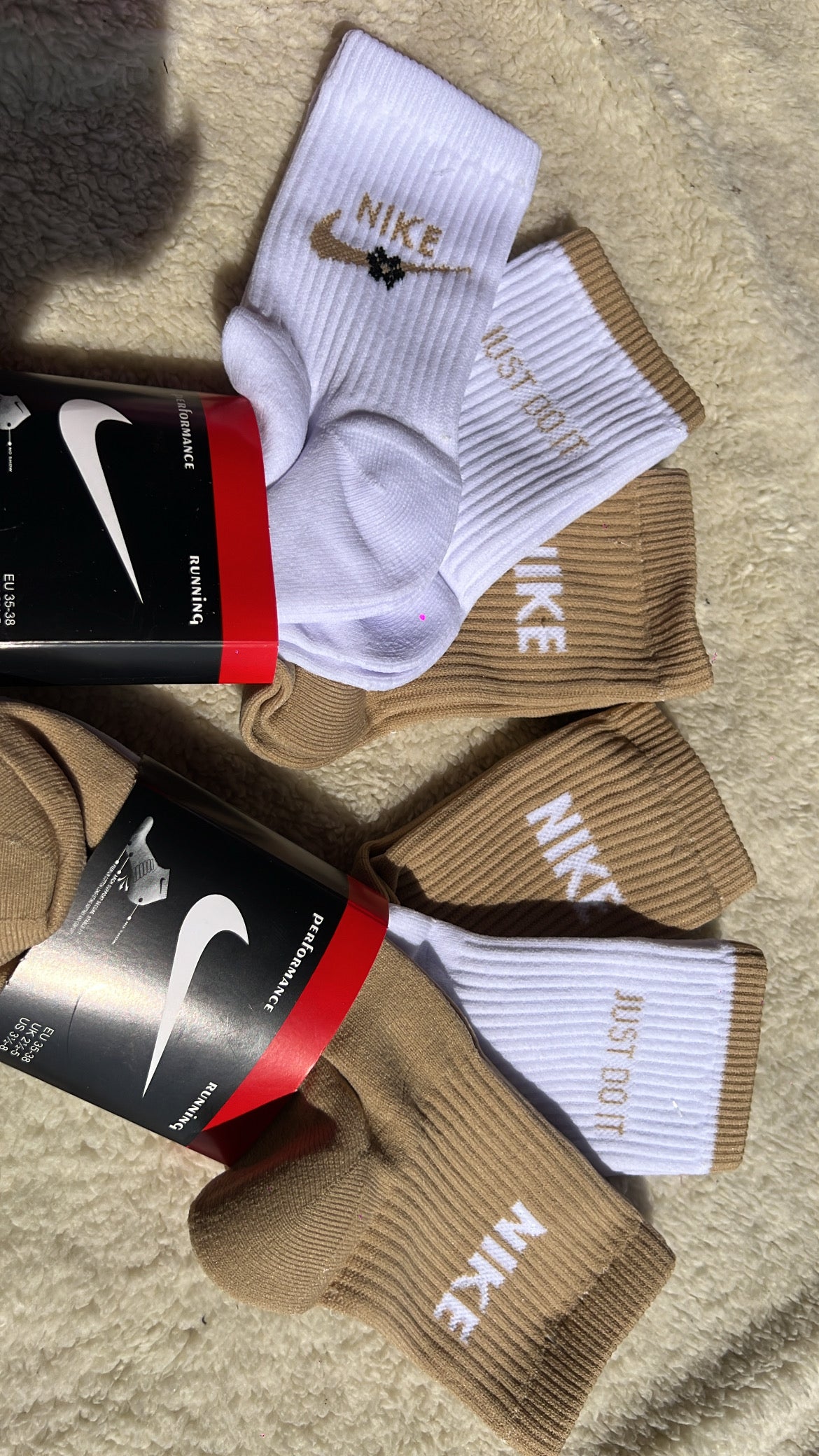 3 pares de calcetines Nike Beige 🤎