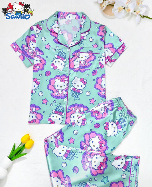 Pijama con pantalón, menta rosa