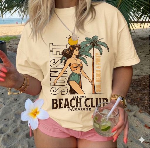 Playera Summer Beige UNITALLA🌴🥥🌊🏖️☀️