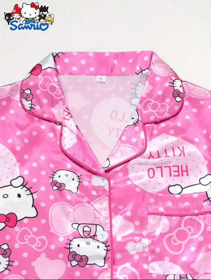 Pijama Satin Rosaa Kitty