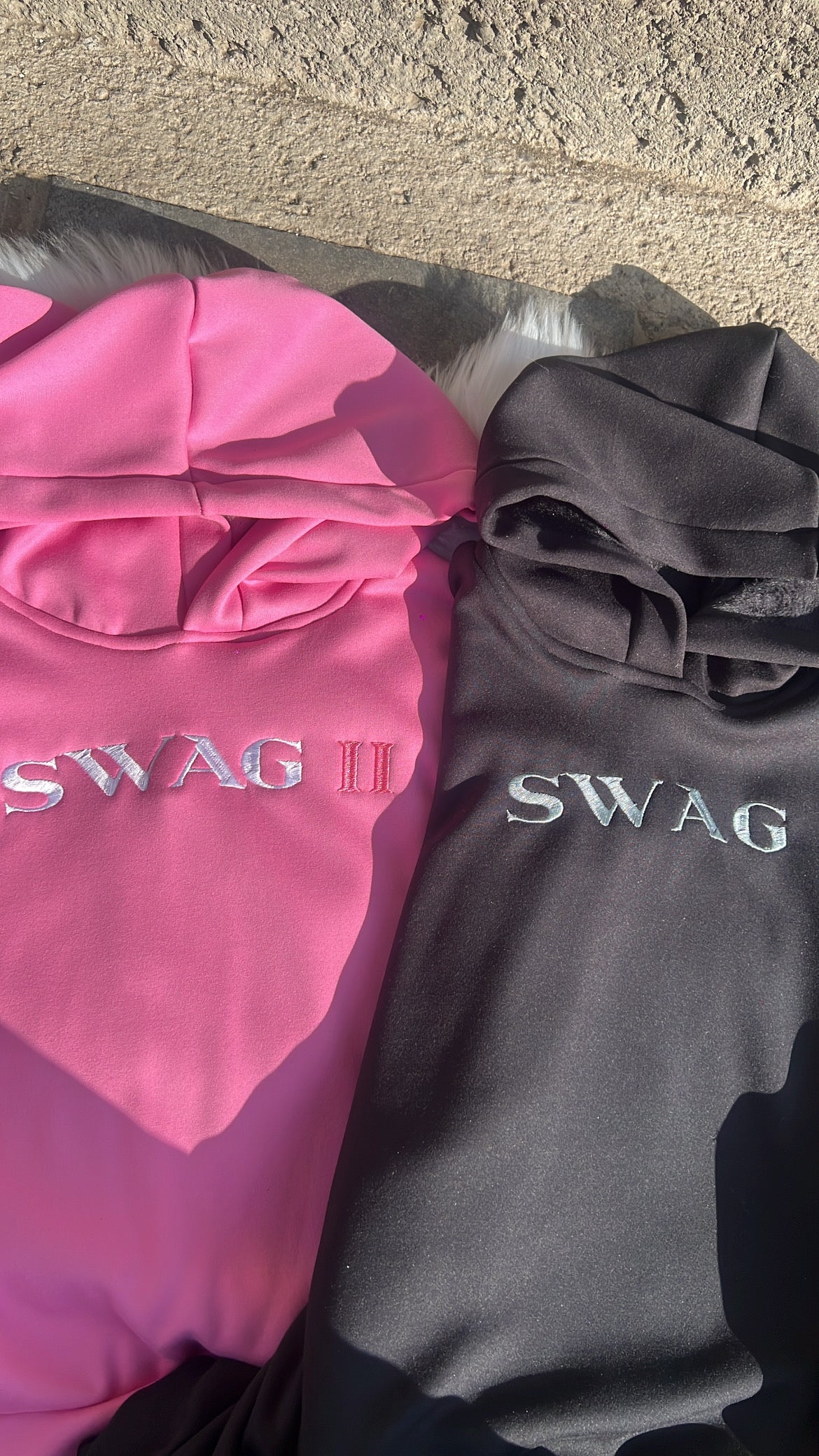 Hoddie SWAG Negro bordado por frente y estampado por detrás DAMA