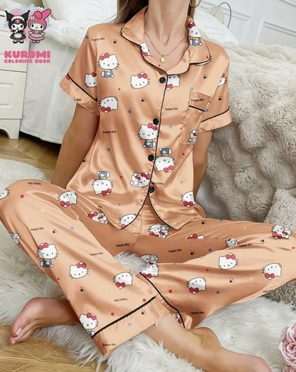 Pijama con pantalón largo kiut dorado