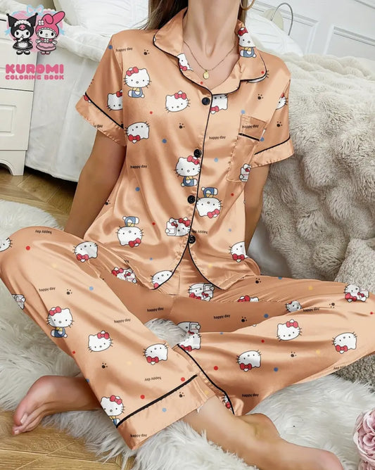 Pijama con pantalón largo kiut dorado