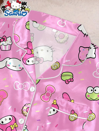 Pijama Satin Rosa Kitty