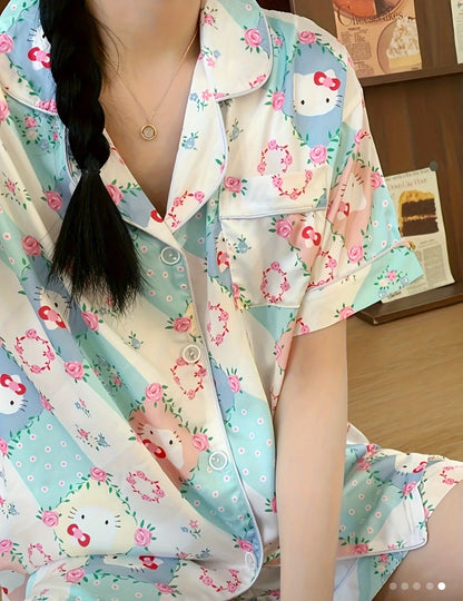Pijama Manga corta y short kitty