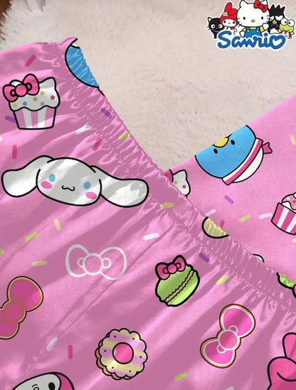 Pijama Satin Rosa Kitty